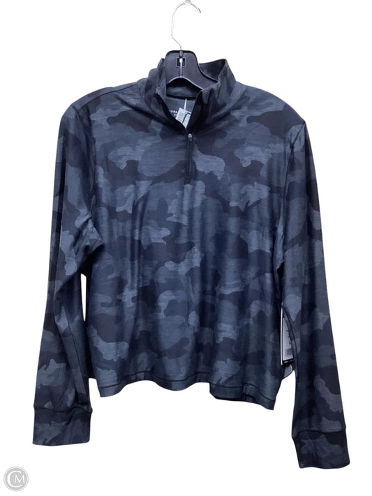 Athletic Top Long Sleeve Collar By Yogalicious In Camouflage Print, Size: L