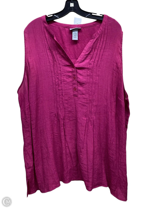 Top Sleeveless By Catherines In Pink, Size: 3x