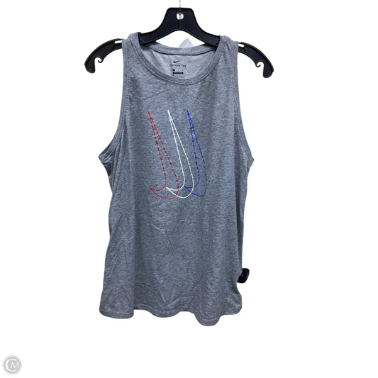Athletic Tank Top By Nike In Grey, Size: M