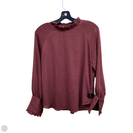 Top Long Sleeve By Ann Taylor In Maroon, Size: S