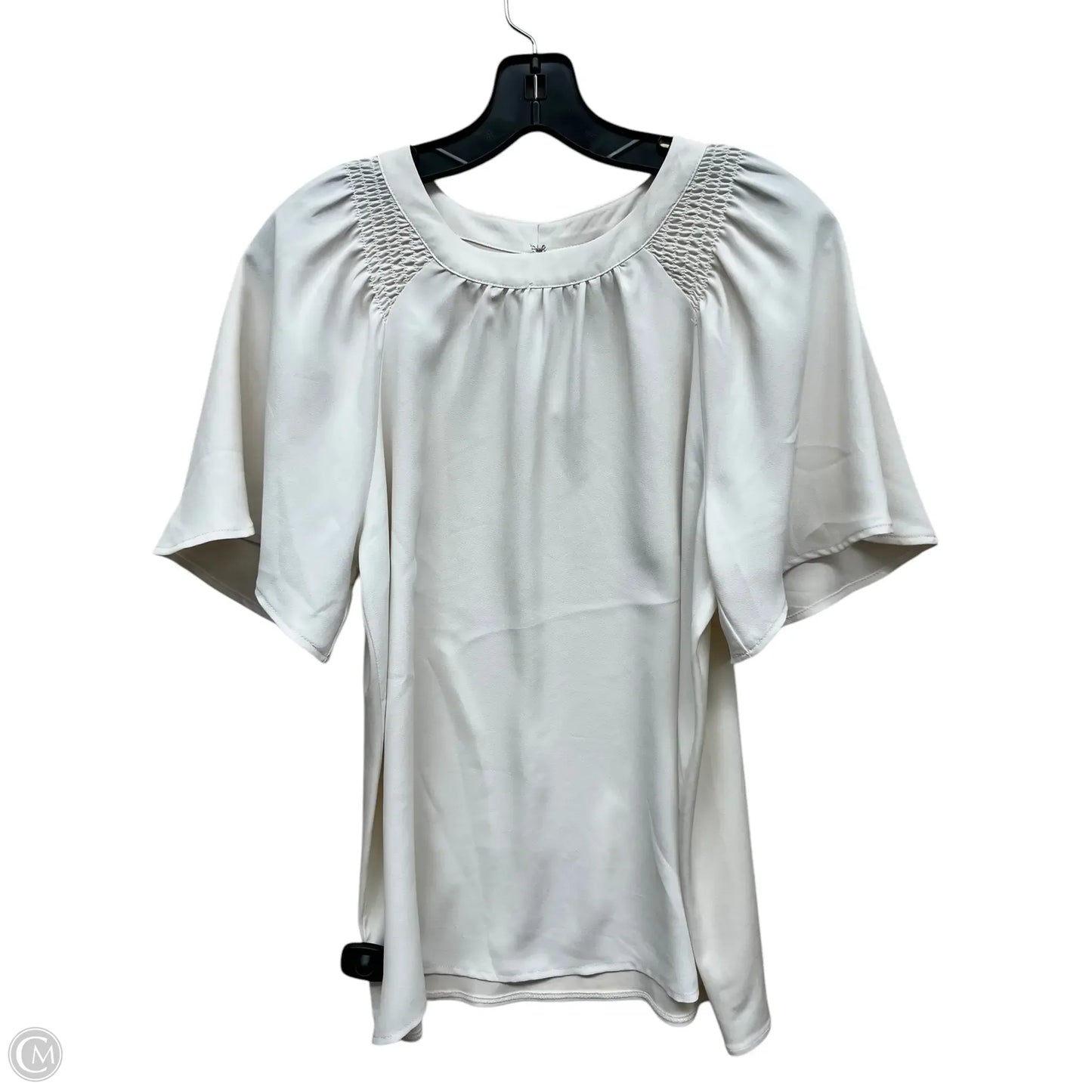 Top Short Sleeve By Ann Taylor In White, Size: S