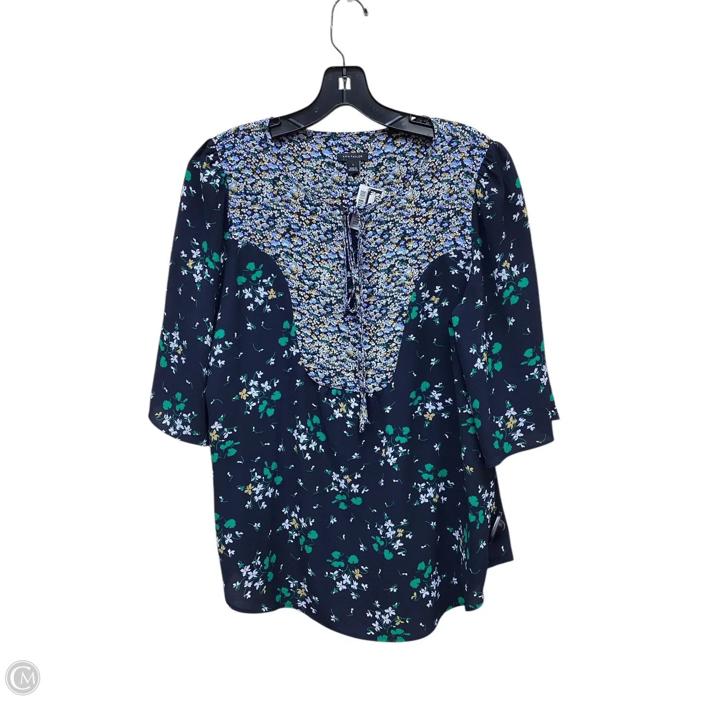 Top Short Sleeve By Ann Taylor In Floral Print, Size: S