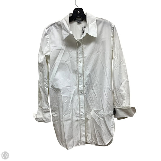 Top Long Sleeve By Vince In White, Size: M