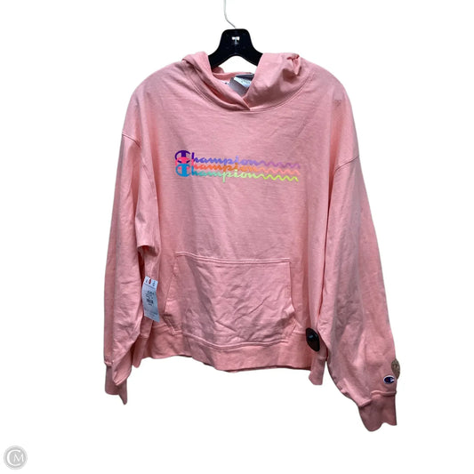 Athletic Top Long Sleeve Hoodie By Champion In Pink, Size: Xl