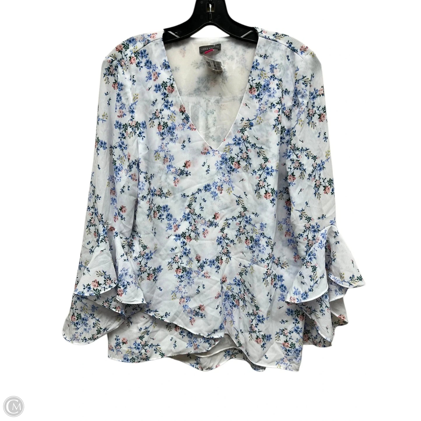 Top Long Sleeve By Vince Camuto In Floral Print, Size: M