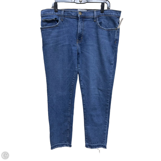 Jeans Straight By Current Elliott In Blue Denim, Size: 14