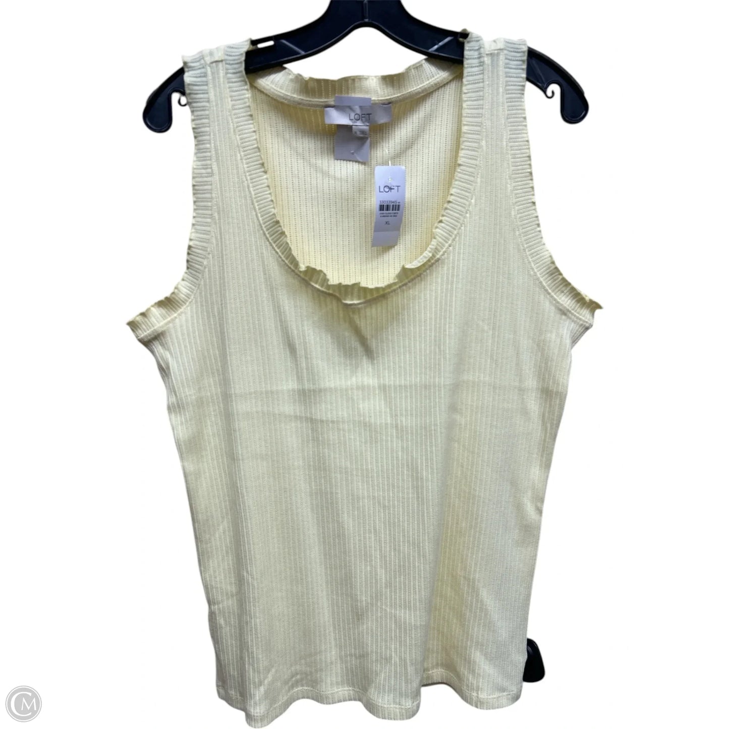 Top Sleeveless By Loft In Yellow, Size: Xl