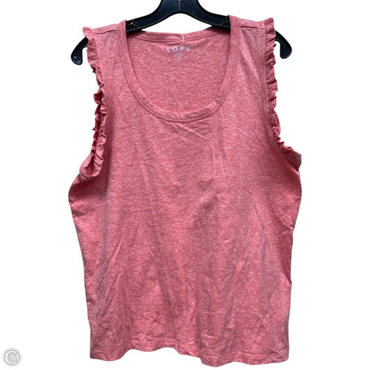 Top Sleeveless By Loft In Pink, Size: L