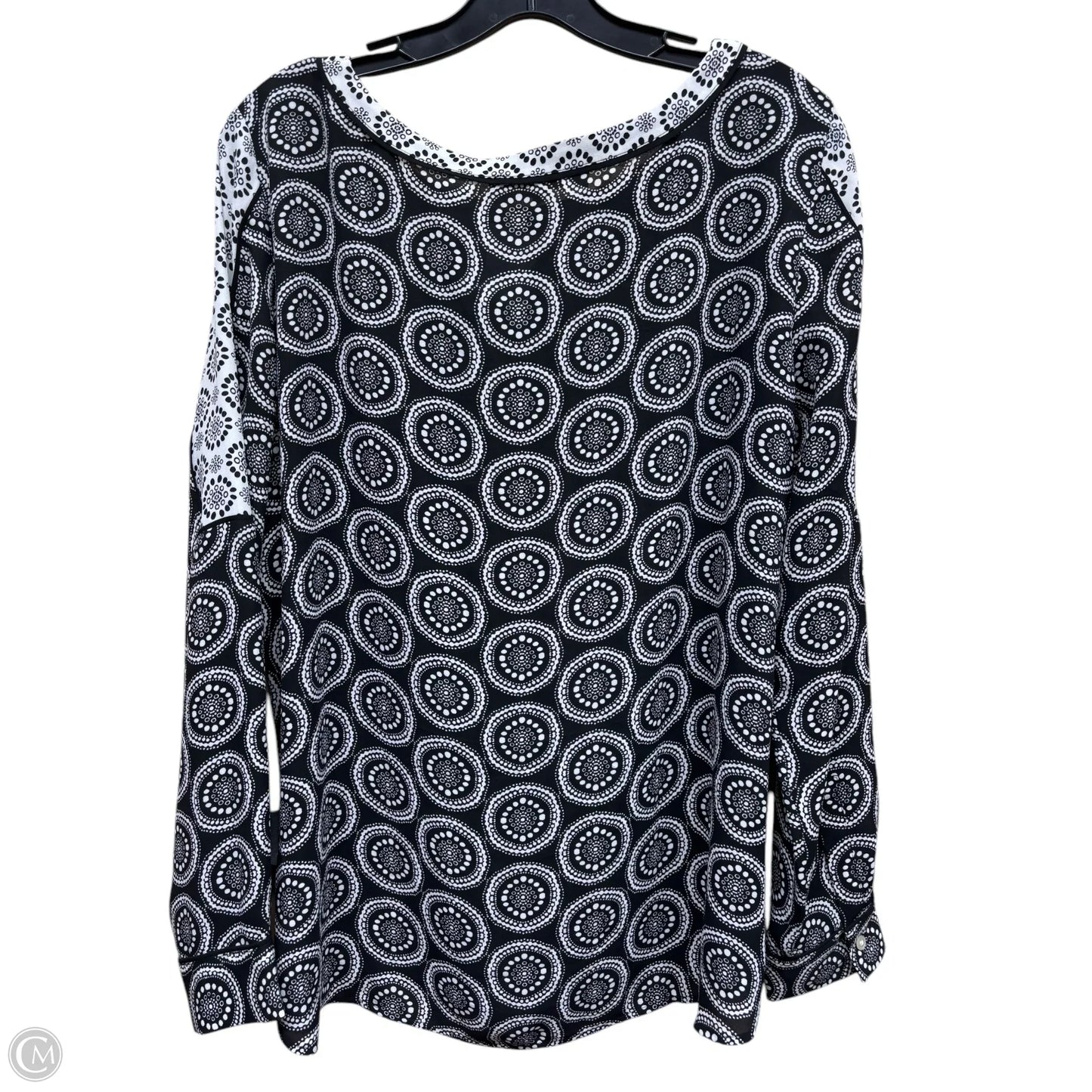 Top Long Sleeve By Loft In Black & White, Size: M