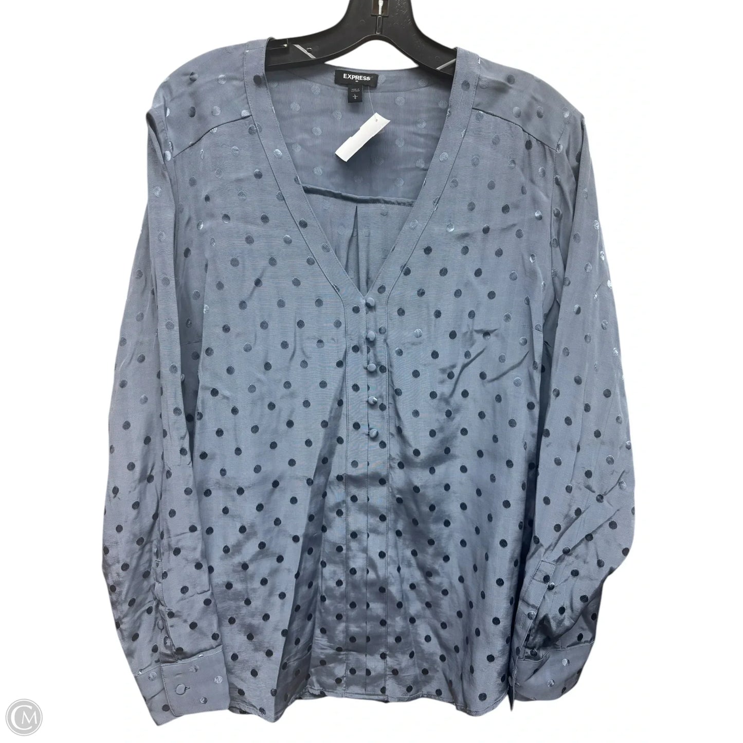 Top Long Sleeve By Express In Blue, Size: L