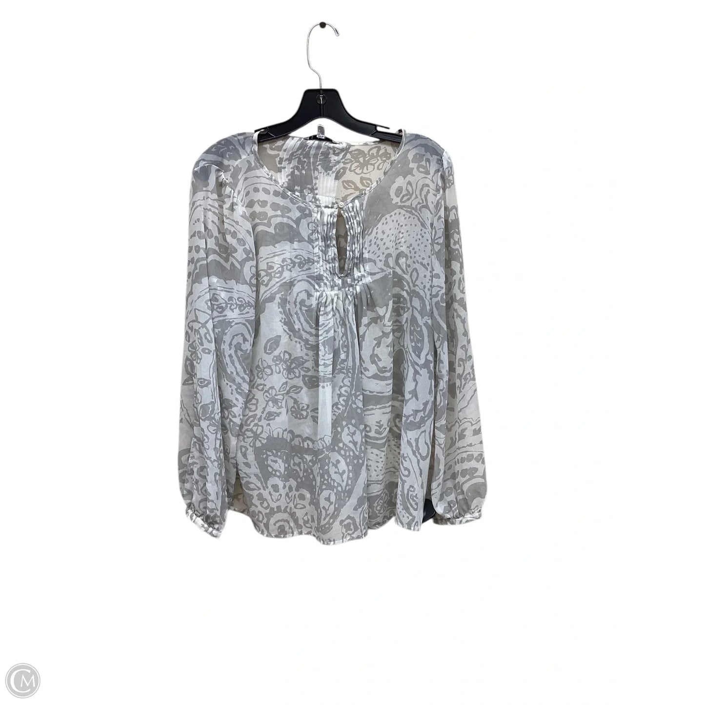 Top Long Sleeve By Cabi In Grey, Size: L