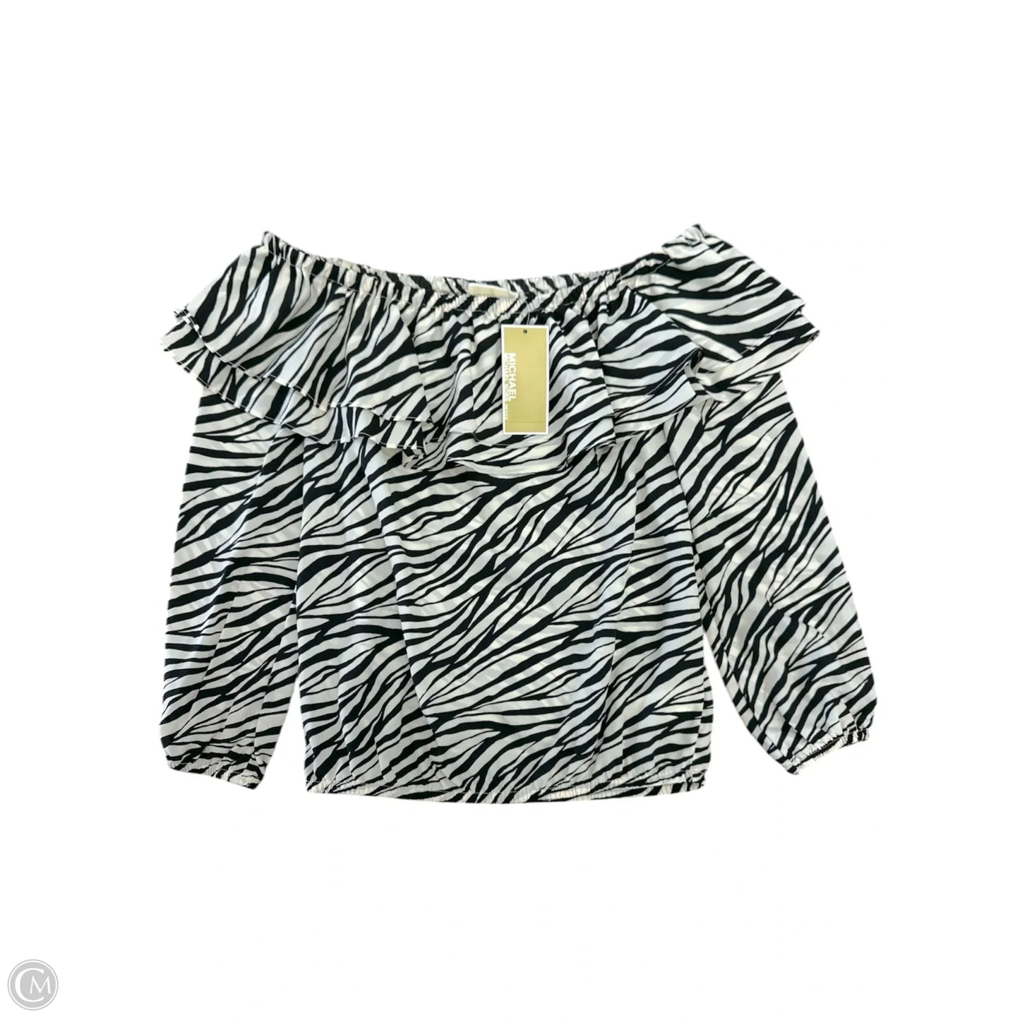 Top Long Sleeve By Michael By Michael Kors In Zebra Print, Size: Xs