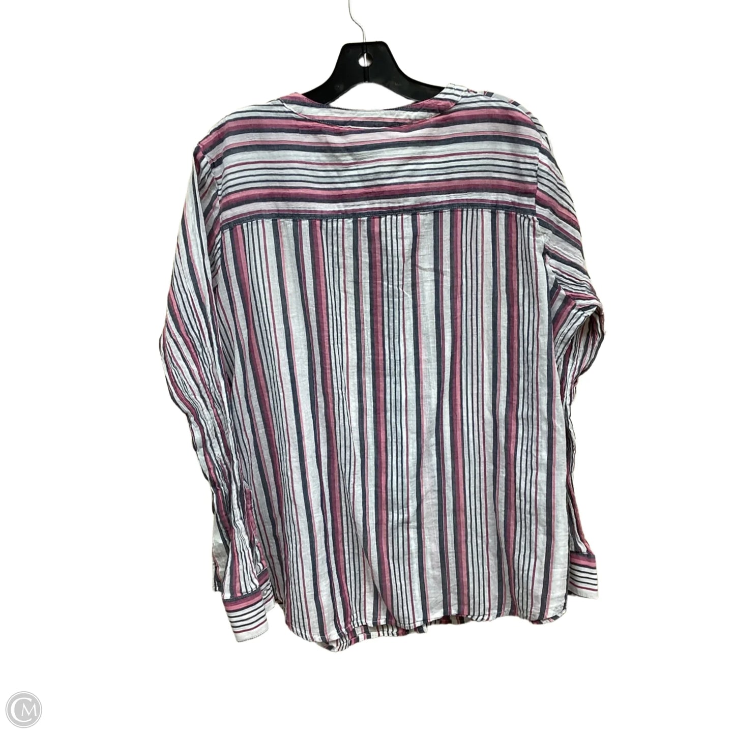 Top Long Sleeve By Liz Claiborne In Striped Pattern, Size: Xl