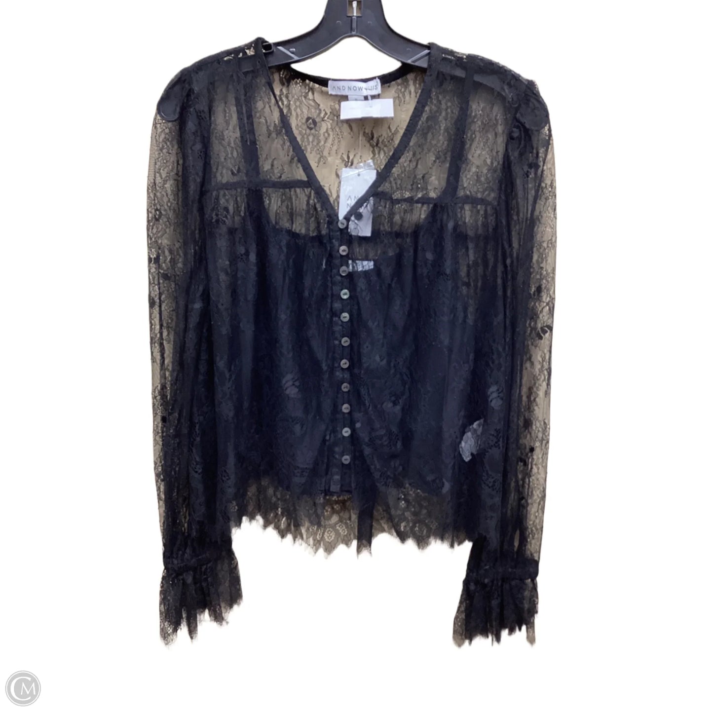 Top Long Sleeve By Clothes Mentor In Black, Size: M