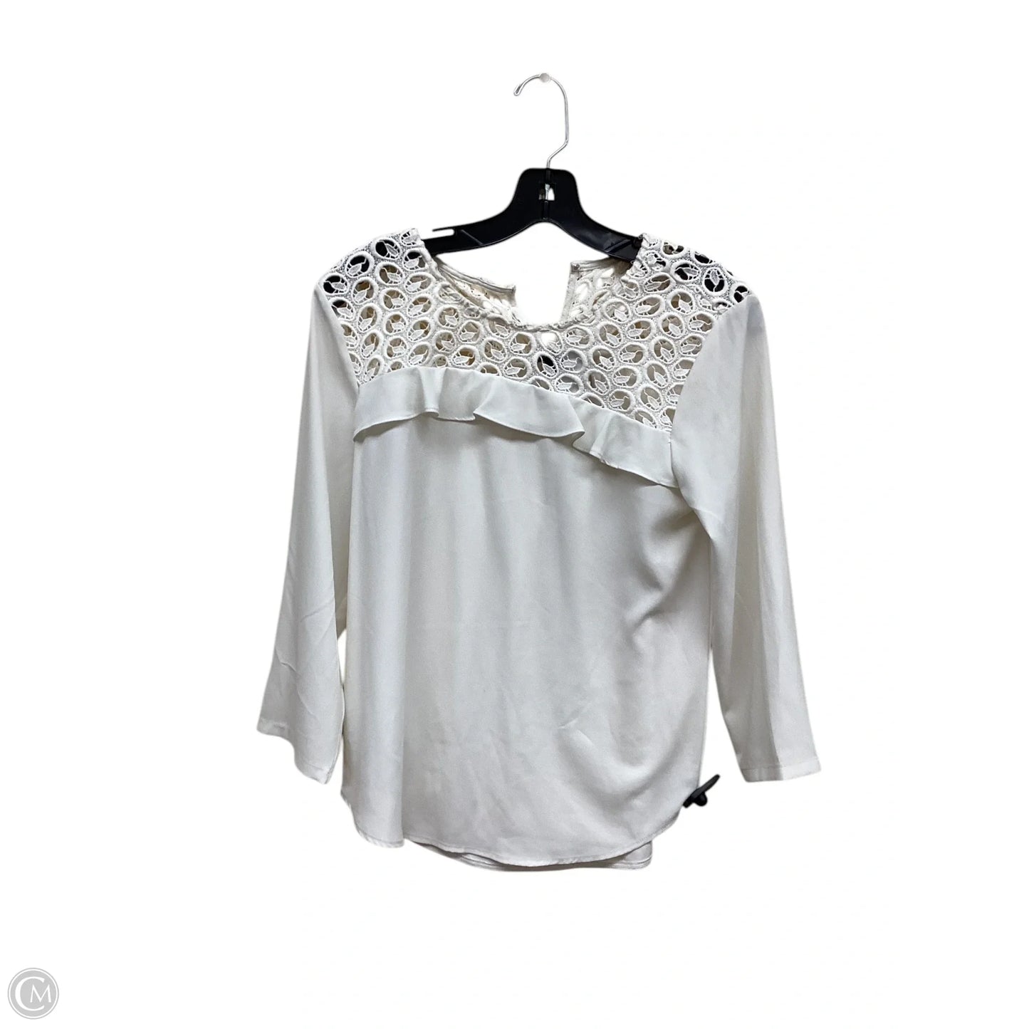 Top Long Sleeve By Ann Taylor In Cream, Size: S