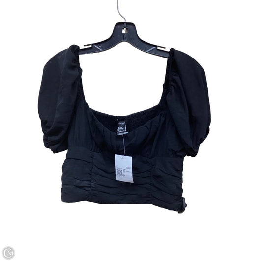 Top Short Sleeve By Forever 21 In Black, Size: L