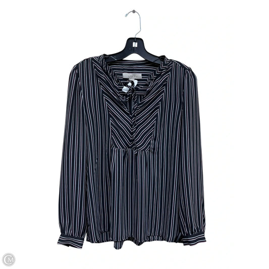 Top Long Sleeve By Loft In Striped Pattern, Size: M