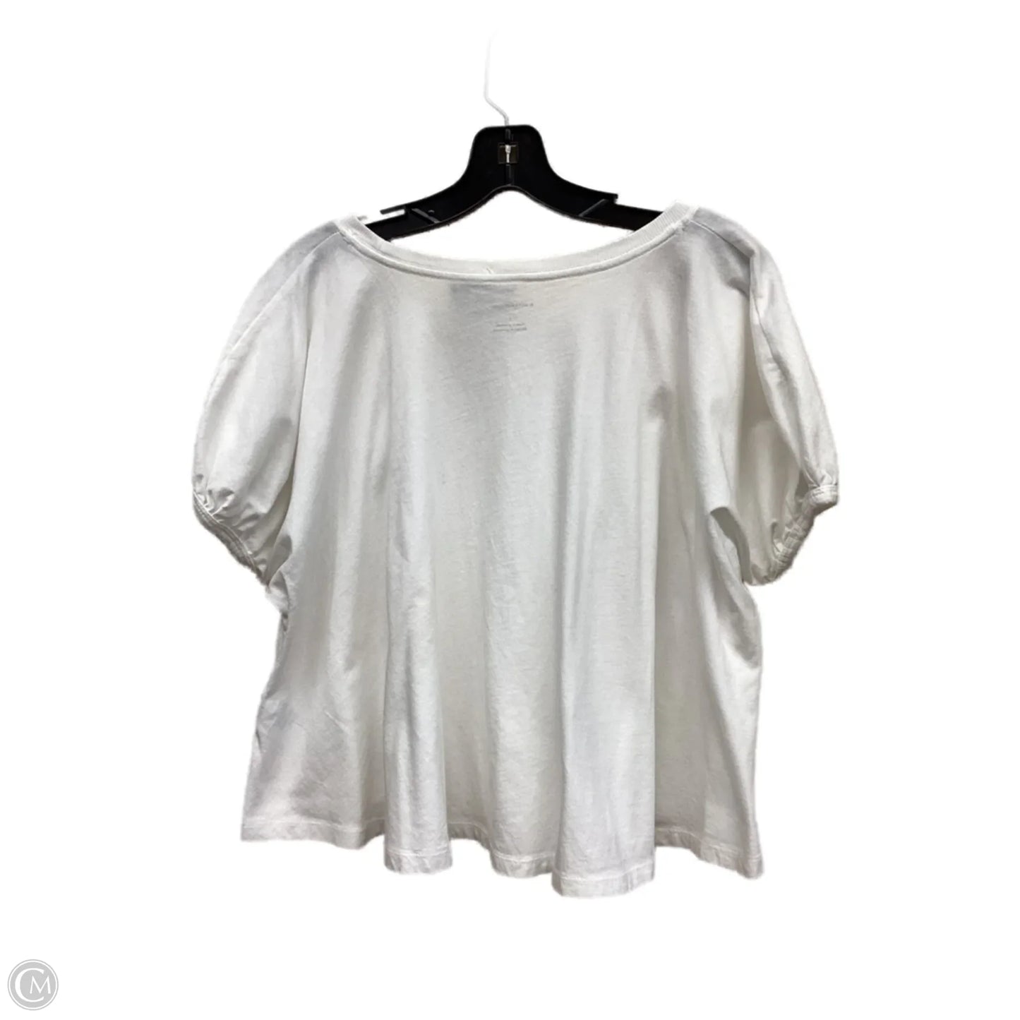 Top Short Sleeve By Anthropologie In White, Size: S