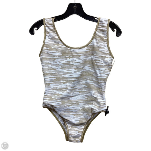 Swimsuit By Clothes Mentor In Gold & White, Size: M