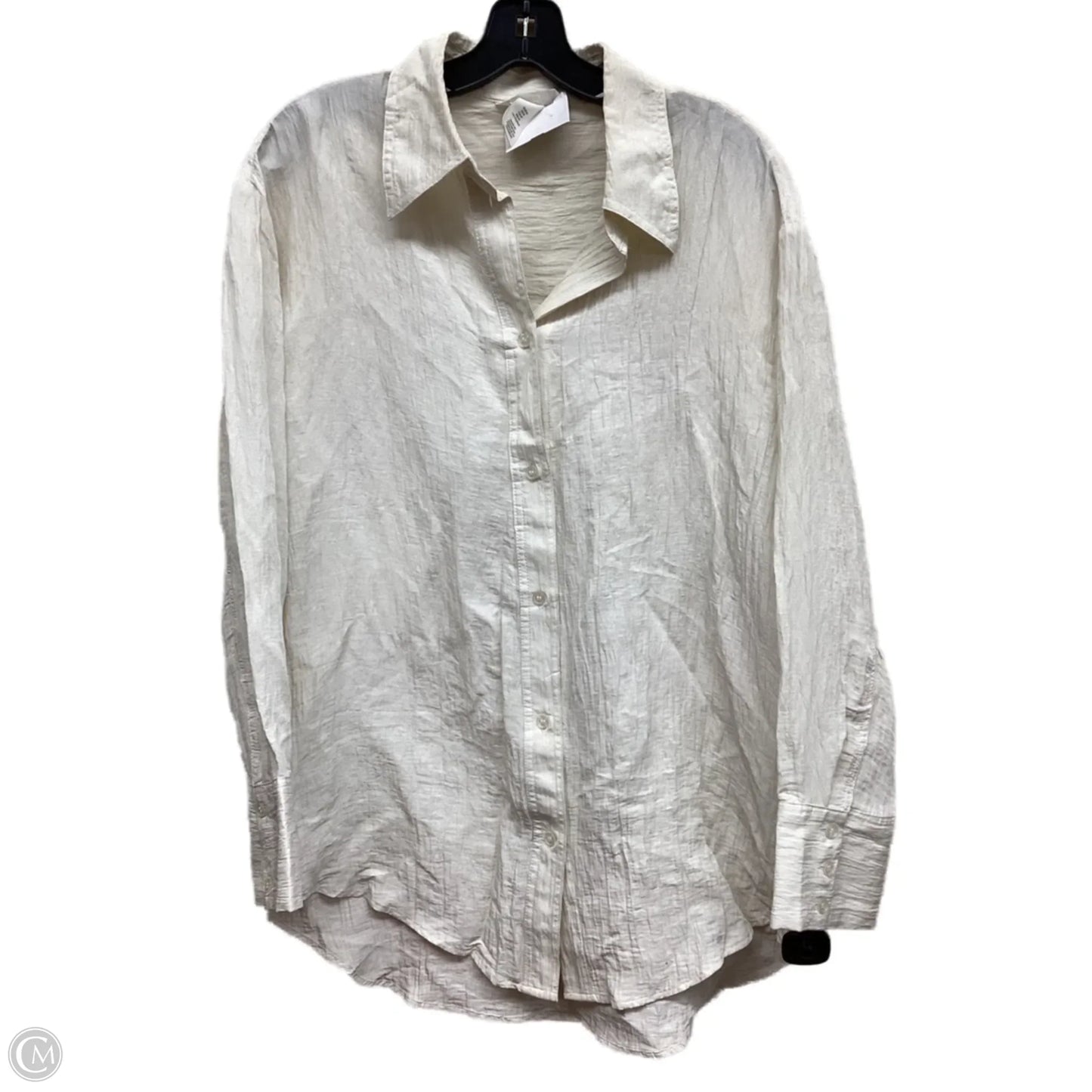 Top Long Sleeve By H&m In White, Size: M
