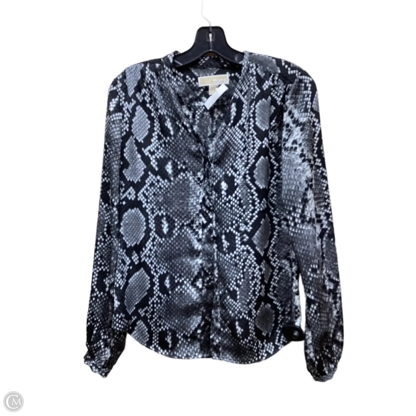 Top Long Sleeve By Michael By Michael Kors In Snakeskin Print, Size: S
