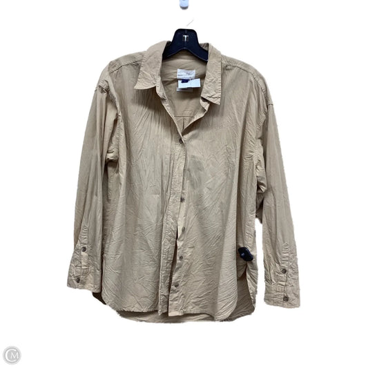 Top Long Sleeve By Universal Thread In Tan, Size: M