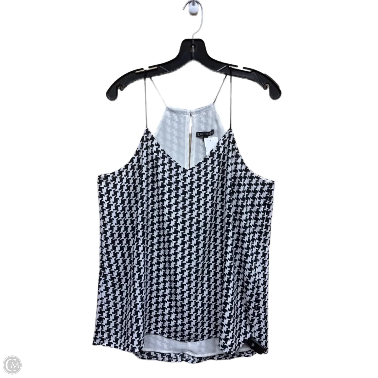 Top Sleeveless By Express In Black & White, Size: L