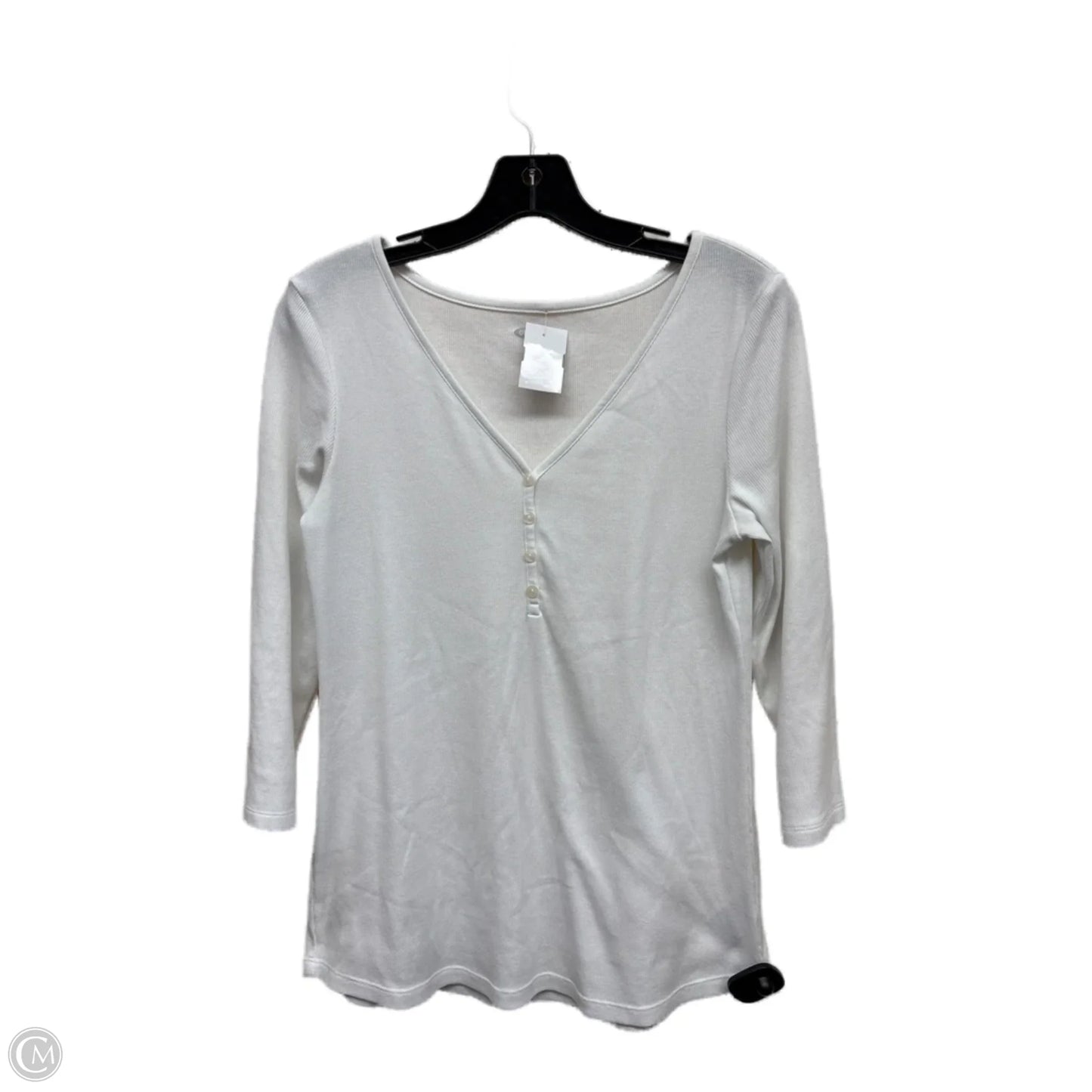 Top Long Sleeve By Old Navy In White, Size: M