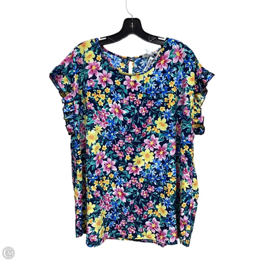 Top Short Sleeve By First Love In Floral Print, Size: 1x