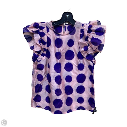 Top Short Sleeve By Clothes Mentor In Polkadot Pattern