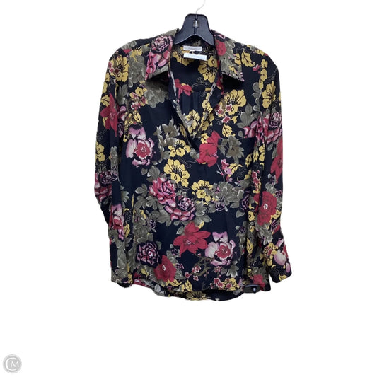 Top Long Sleeve By Pleione In Floral Print, Size: Xs