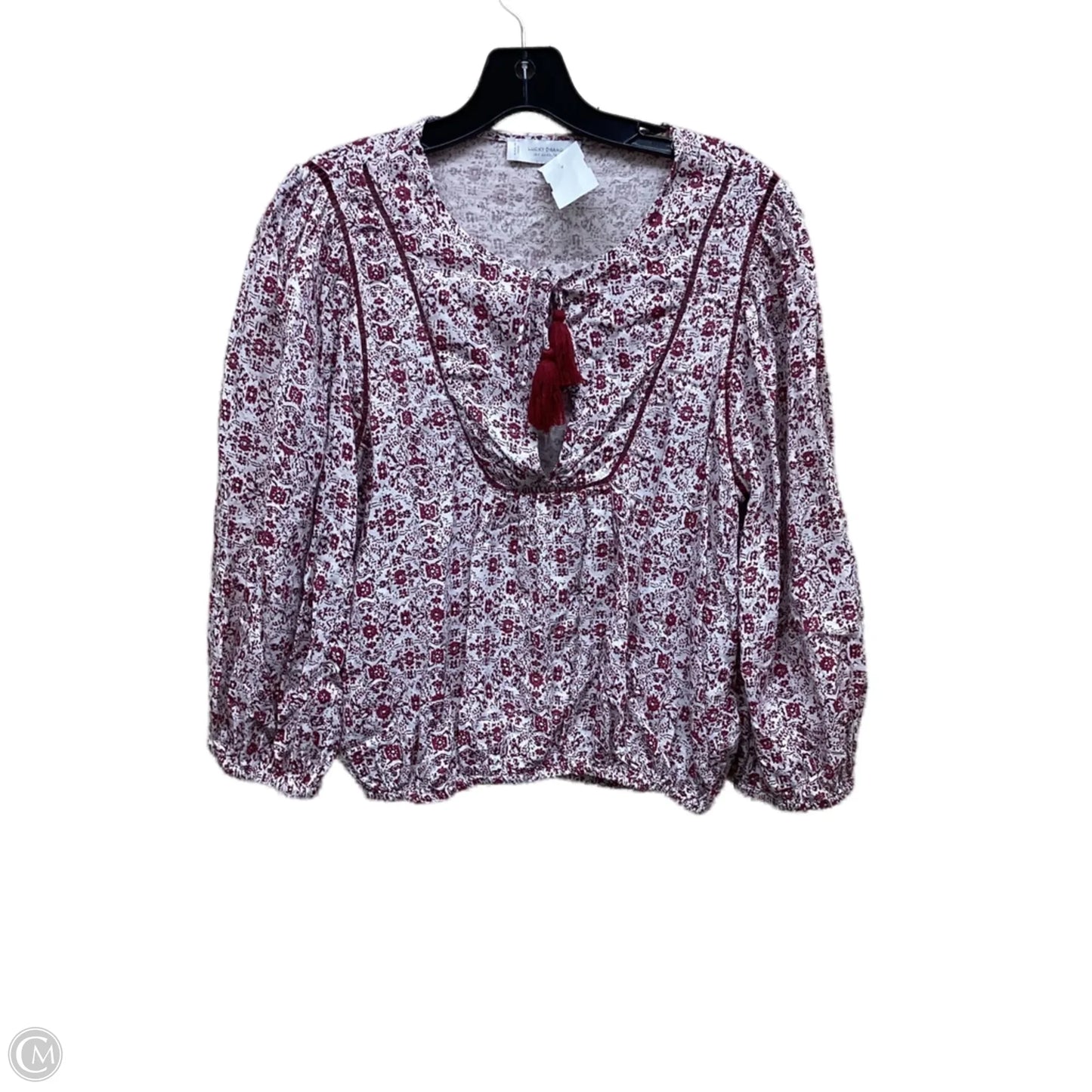 Top Long Sleeve By Lucky Brand In Red & White, Size: S