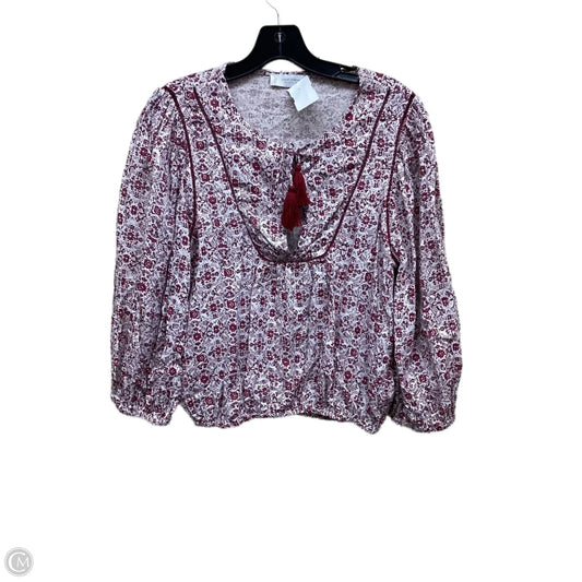 Top Long Sleeve By Lucky Brand In Red & White, Size: S