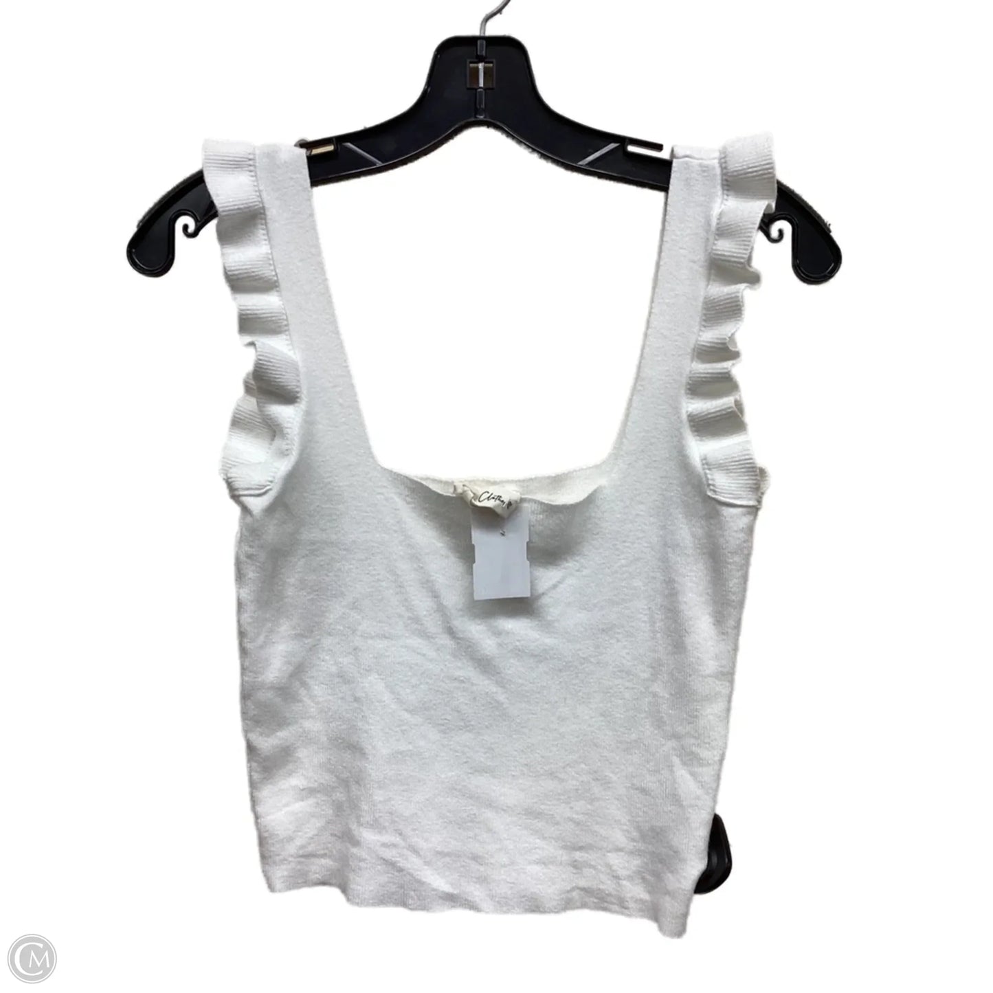 Top Sleeveless By Clothes Mentor In White