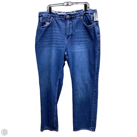 Jeans Straight By Good American In Blue Denim, Size: 16