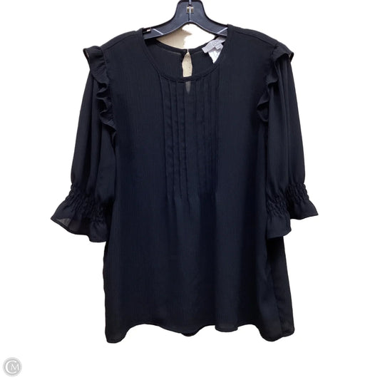 Top Short Sleeve By Loft In Black, Size: Xl