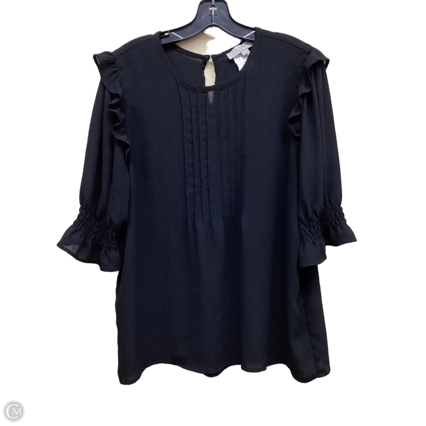 Top Short Sleeve By Loft In Black, Size: Xl
