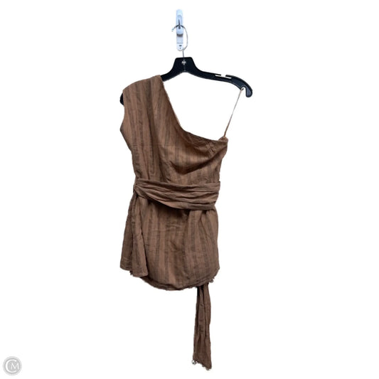 Top Sleeveless By Zara In Brown, Size: L