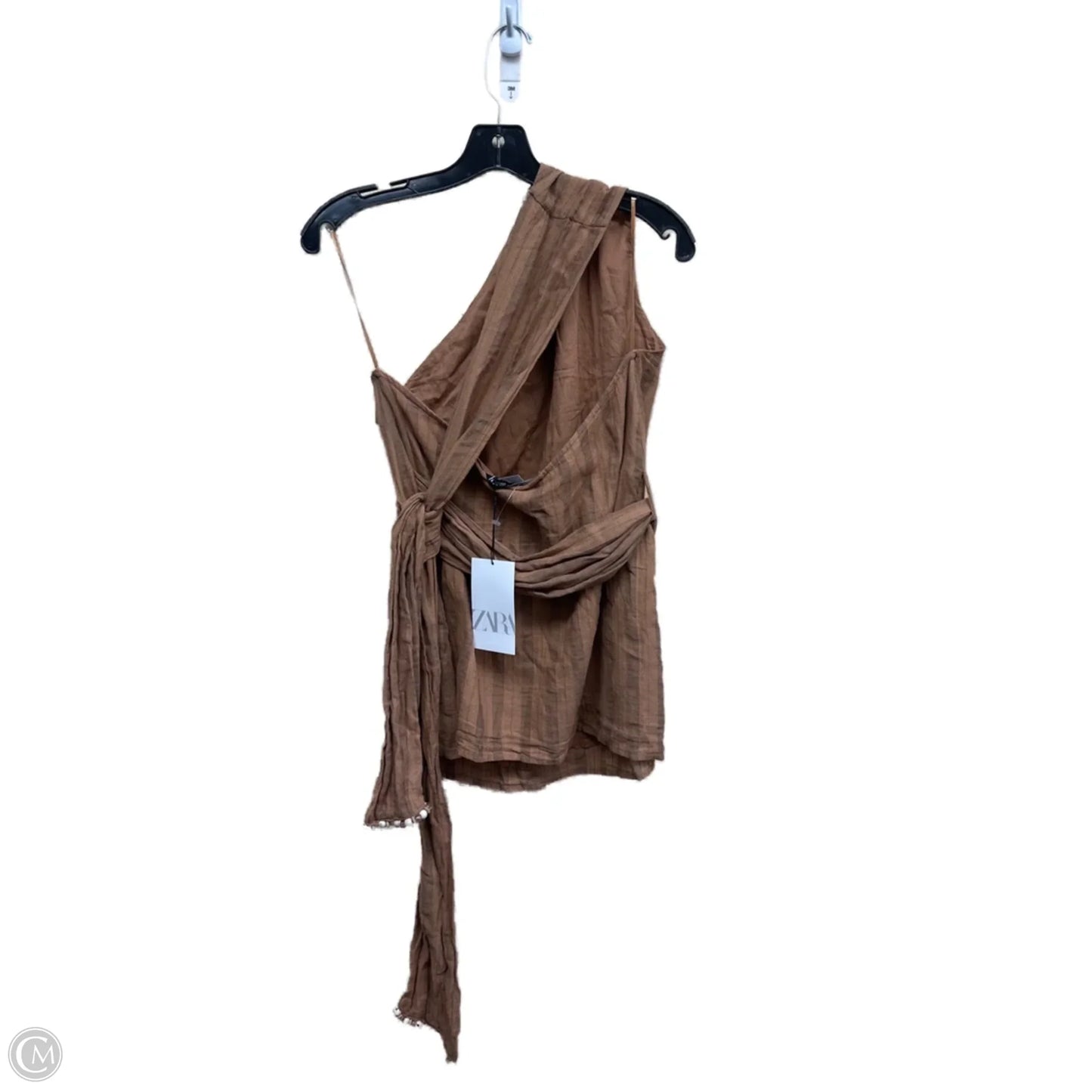 Top Sleeveless By Zara In Brown, Size: L