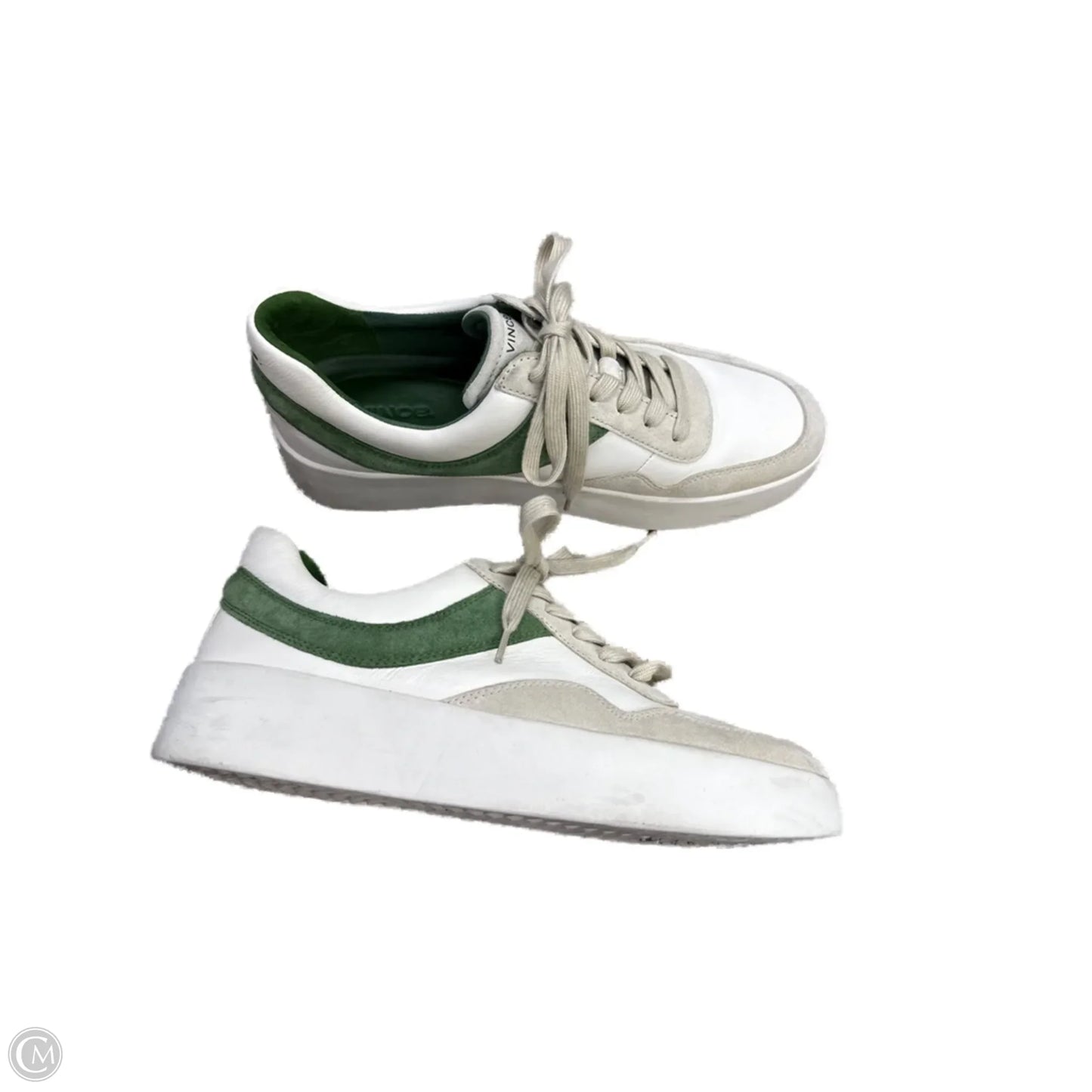 Shoes Sneakers By Vince In Green & White, Size: 8