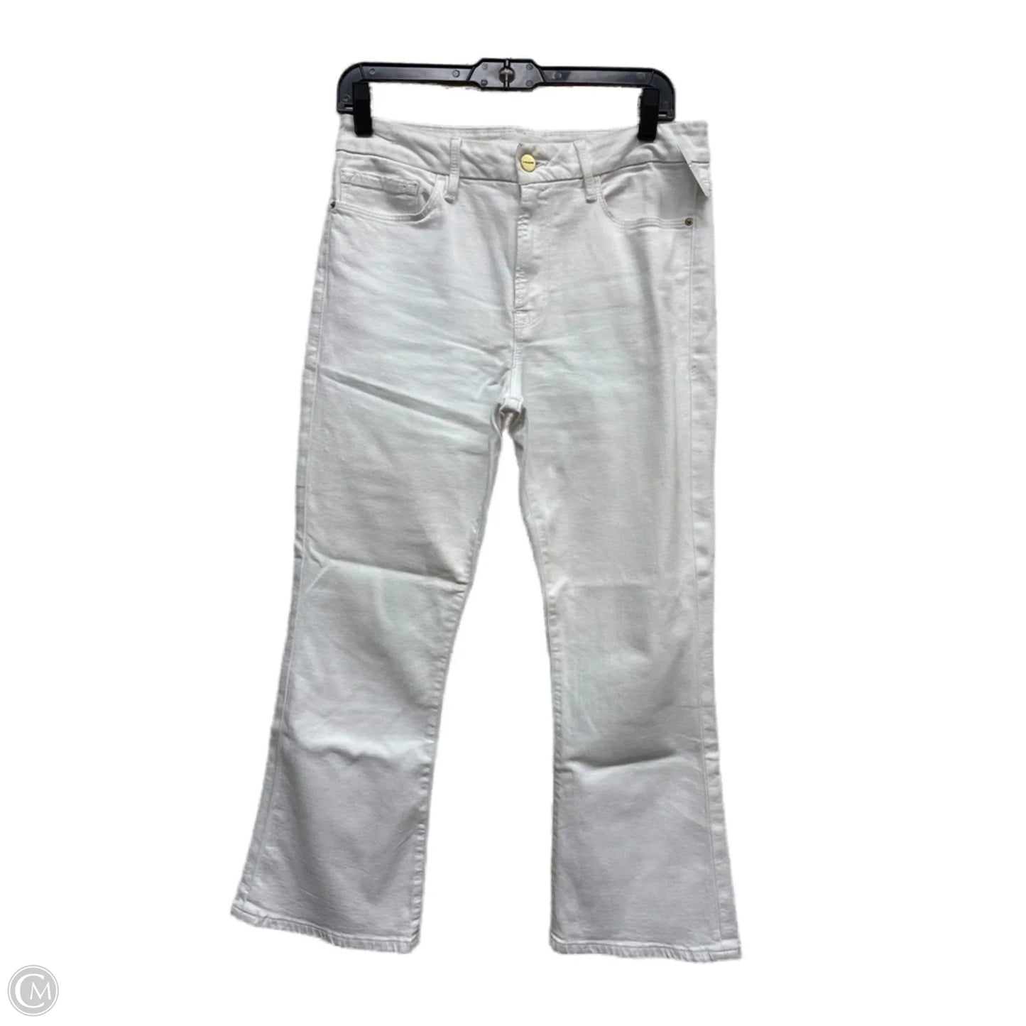 Jeans Flared By Frame In White Denim, Size: 30