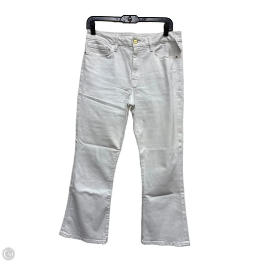 Jeans Flared By Frame In White Denim, Size: 30