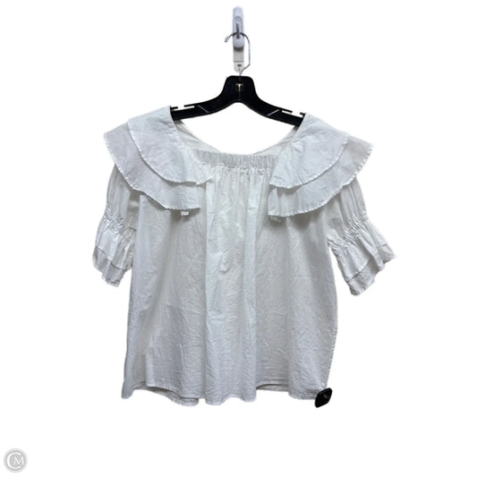 Top Short Sleeve By Clothes Mentor In White, Size: M