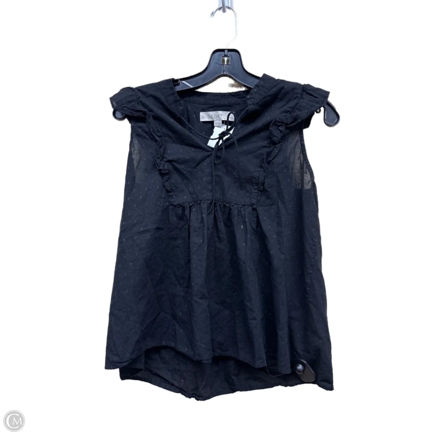 Top Short Sleeve By Loft In Black, Size: S