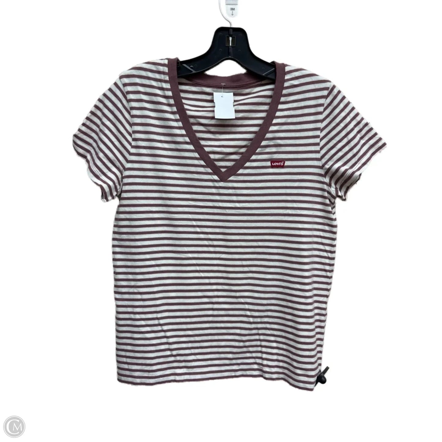 Top Short Sleeve By Levis In Striped Pattern, Size: S