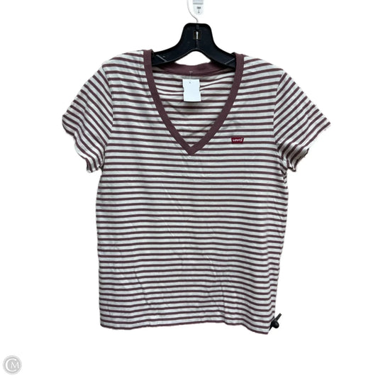 Top Short Sleeve By Levis In Striped Pattern, Size: S