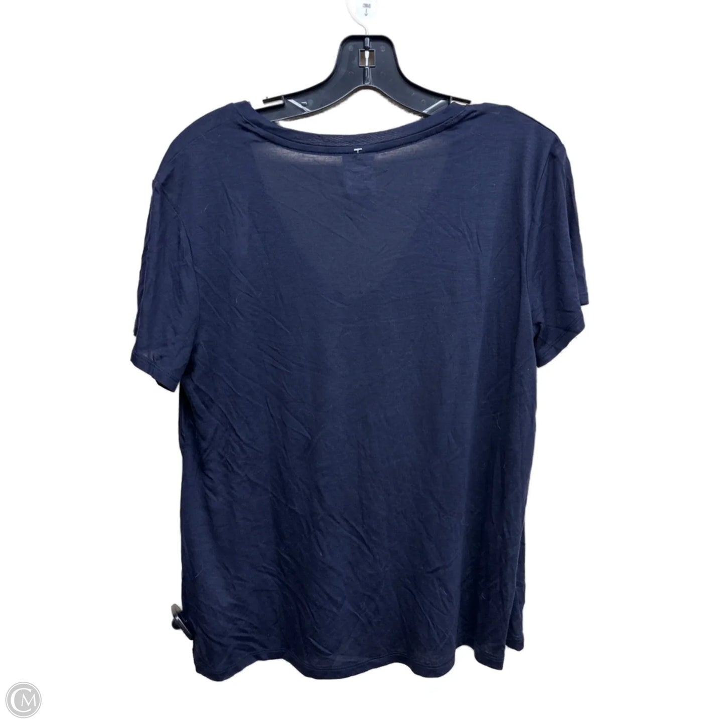 Top Short Sleeve By Express In Navy, Size: M