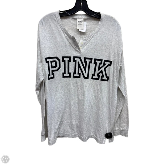 Top Long Sleeve By Pink In Grey, Size: S