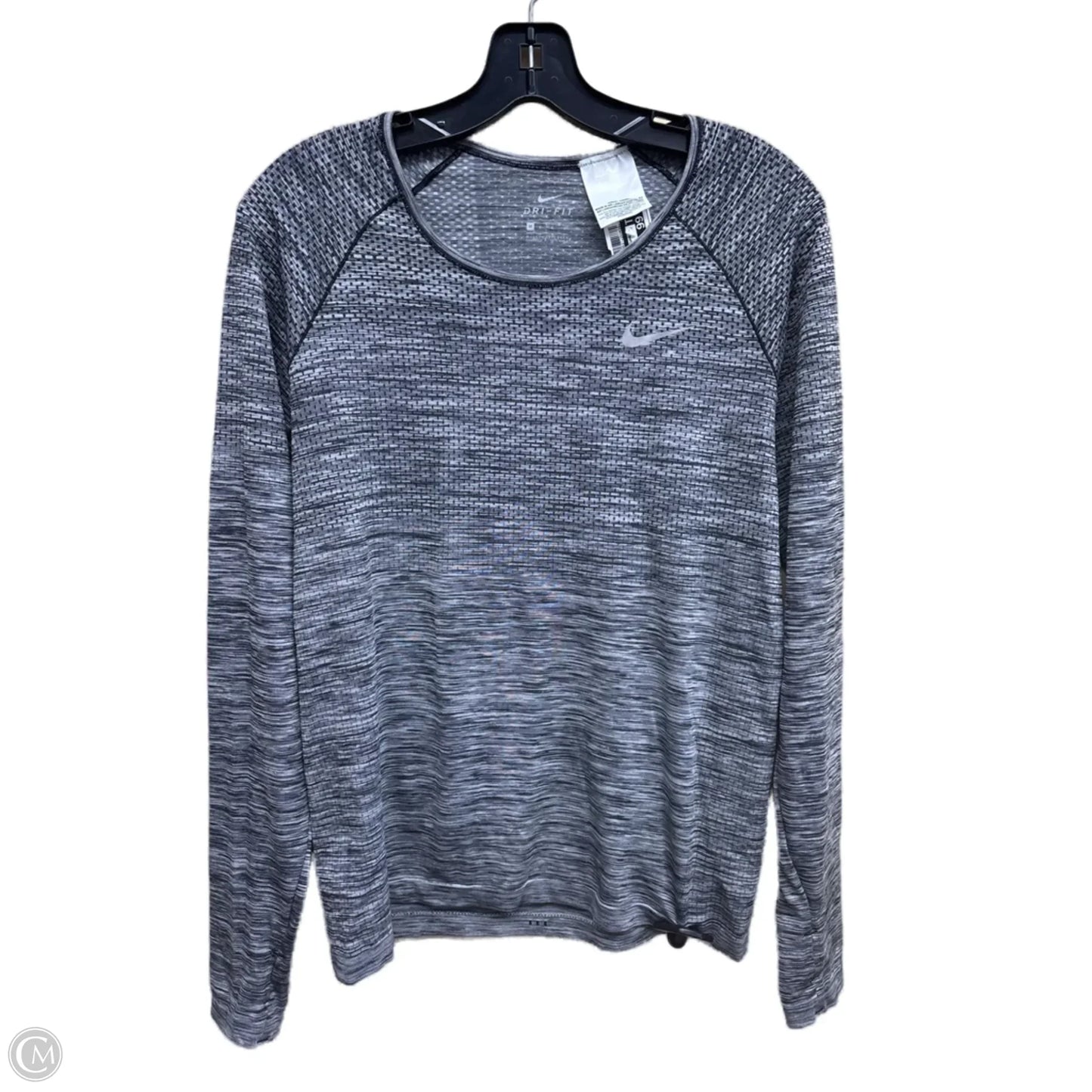 Athletic Top Long Sleeve Crewneck By Nike In Grey, Size: M