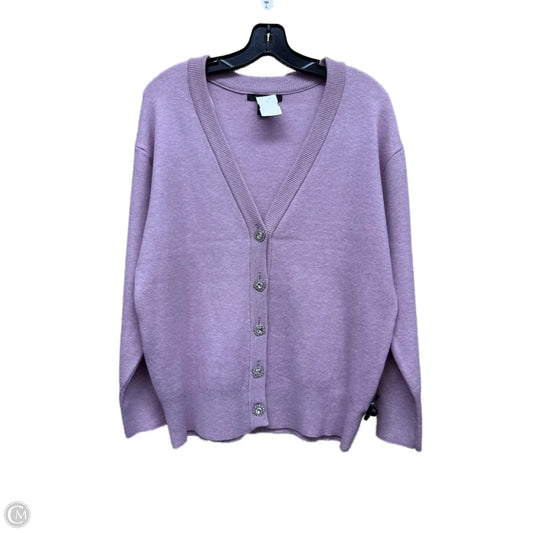 Sweater Cardigan By Tahari By Arthur Levine In Pink, Size: S
